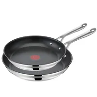 Tefal Pfannen-Set Jamie Oliver Cook Smart 2-teilig - Material: Edelstahl - Pfannentyp: Pfannen-Set - Kompatible Kochfelder: Backofen - Glaskeramik - Gas - Induktion - Elektro - Antihaftbeschichtung: Ja - Detailfarbe: Silber - Set: Ja