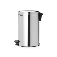 Brabantia Treteimer NewIcon 12 l, Brilliant Steel - Fassungsvermögen: 12 l - Anzahl Behälter: 1 - Detailfarbe: Silber - Form: Rund - Material: Edelstahl