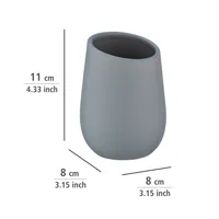 Wenko Zahnputzbecher Badi Keramik Grau - Detailfarbe: Grau - Detailmaterial: Keramik - Grundmaterial: Keramik