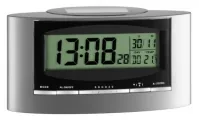 TFA Dostmann Funkuhr Solar Silber - Funktionen: Snooze-Funktion - Alarm - Ausstattung: Wochentag - Innentemperatur - Kalender - Datum - Displaytyp: LCD - Detailfarbe: Silber - Funksignal: Ja - Betriebsart: Solarbetrieb