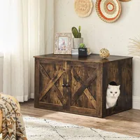 Feandrea Katzenhaus für Katzentoilette, Vintagebraun - Höhe: 53 cm - Anzahl Liegeplätze: 0 × - Detailfarbe: Braun - Tierart: Katze - Produkttyp: Katzenmöbel