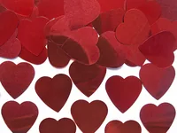 Partydeco Streudeko Herzen Rot, 25 mm, 10 g - Motiv: Herz - Material: Folie - Detailfarbe: Rot
