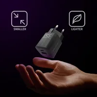 Qoltec 50764 Ladegerät für Mobilgeräte Laptop, Tragbare Spielekonsole, Powerbank, Smartphone, Smartwatch, Tablets Schwarz AC Schnellladung Drinnen