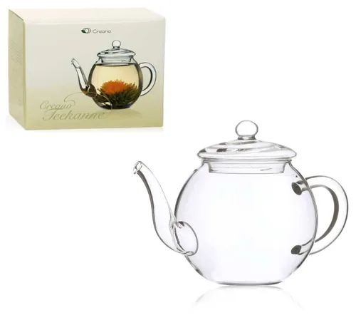 Creano Teekanne 0.5 l, Transparent - Material: Borosilikatglas - Detailfarbe: Transparent - Filtertyp: Ohne - Fassungsvermögen: 0.5 l - Kompatible Kochfelder: Manuell - nicht für Kochfelder