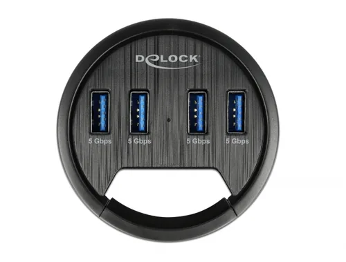DELOCK 4 Port Tisch-Hub mit 4x SuperSpeed USB Typ-A Port