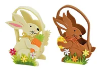 G. Wurm Osterkörbchen Hase, Farbig assortiert - Verpackungseinheit: 1 Stück - Material: Filz - Detailfarbe: Weiss - Mehrfarbig - Braun - Produkttyp: Osterkörbchen