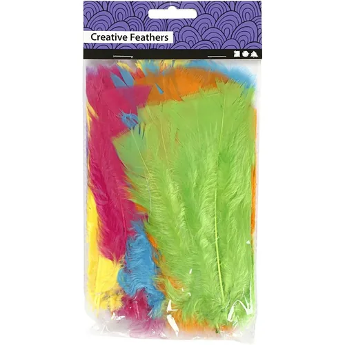 Creativ Company Federn Mehrfarbig, 18 Stück - Verpackungseinheit: 18 Stück - Material: Federn - Detailfarbe: Mehrfarbig - Produkttyp: Federn