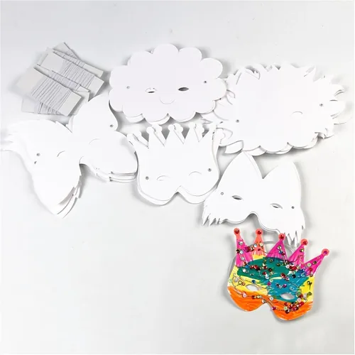 Creativ Company Partyaccessoire Masken 100 Stück - Packungsgrösse: 100 Stück - Produkttyp: Maske - Material: Karton - Detailfarbe: Weiss - Motto: Universal