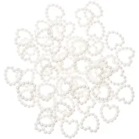 Rico Design Streudeko Perlenherz 50 Stück, Perlmutt - Motiv: Herz - Material: Polypropylen (PP) - Detailfarbe: Weiss