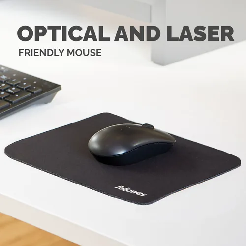 Fellowes Workplace Mausmatte Optical Mousepad Schwarz - Tiefe: 190 mm - Breite: 230 mm - Detailfarbe: Schwarz - Form: Eckig - Höhe: 6 mm - Handgelenkauflage: Nein