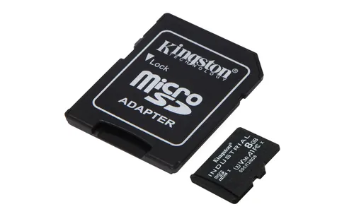 KINGSTON 8GB -  microSDHC -  Industrial -  C10 -  A1 -  pSLC -  Card + SD Adapter