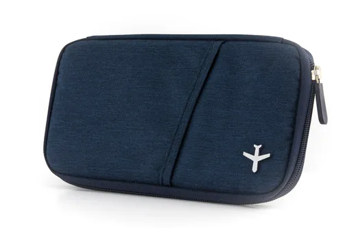 Troika Safe Flight Dokumententasche Dunkelblau - Münzfach: Ja - RFID-Schutz: Ja - Farbe: Blau - Material: Polyester - Verschluss: Reissverschluss