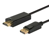 Savio CL-56 video cable adapter 1.5 m DisplayPort HDMI Type A (Standard) Black