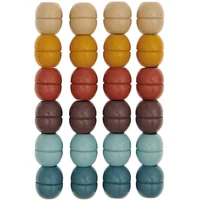 Rico Design Holzperlen Makramee Erdfarben, 24 Stück - Packungsgrösse: 24 Stück - Durchmesser: 22 mm - Detailfarbe: Mehrfarbig - Perlenart: Holzperlen