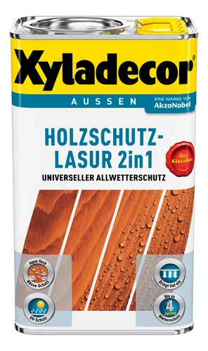 Xyladecor Holzschutzlasur Grau, 750 ml - Zertifikate: Keine Zertifizierung - Eigenschaften: Keine Eigenschaft - Produkttyp: Holzlasur - Anwendung: Aussenbereich - Glanzgrad: Matt - Wetterbeständigkeit: Ja