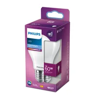 Philips Lampe LEDcla60W E27 CDL A60 FR ND SRT4 Kaltweiss/Tageslichtweiss (KW) - Energieeffizienzklasse EnEV 2020: E - Lampensockel: E27 - Farbtemperatur Kelvin: 6500 K - Gesamtleistung: 7 W - Dimmbar: nicht dimmbar - Zusätzliche Ausstattung: EyeComfort