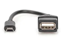 Digitus AK-300310-002-S USB Kabel USB 2.0 0,2 m Mini-USB B USB A Schwarz
