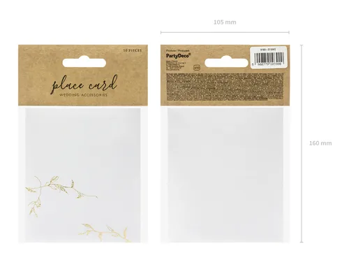 PartyDeco WS9-019ME-KARTON seating card 50 pc(s)