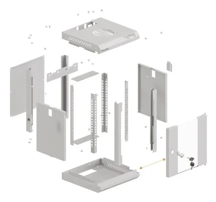 LANBERG 10"" 4U 300x300 Wandgehäuse Glastür FlatPack gr