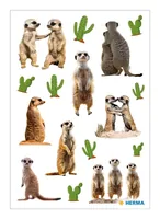 Herma Stickers Motivsticker Erdmännchen 3 Blatt mit je 16 Stickern - Motiv: Erdmännchen