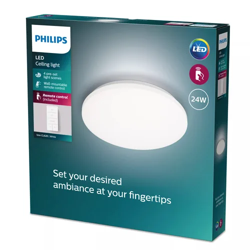Philips Deckenleuchte Izso AIO 24W Weiss Fernbedienung - Leuchten Kategorie: Deckenleuchte - Betriebsart: Netzbetrieb - Lampensockel: LED fest verbaut - Farbtemperatur Kelvin: 2700 bis 6500 K - Dimmbar: dimmbar - Farbwiedergabeindex CRI: 80