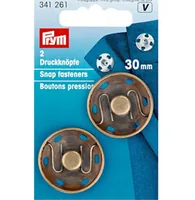 Prym Druckknöpfe Altmessing, 30 mm - Detailfarbe: Messing