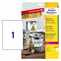 AVERY ZWECKFORM Wetterfeste-Etikett. 210x297mm L4775-8 weiss 8 Blatt/8 Stk.