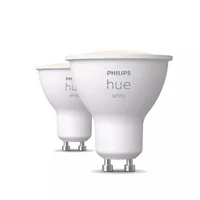Philips Hue White GU10 Doppelpack 2 x 400 lm - Energieeffizienzklasse: E - Lampensockel: GU10 - Protokoll: Bluetooth - ZigBee - Smart Home: Kompatibel - Farbtemperatur Kelvin: 2700 K - Gesamtleistung: 4.2 W