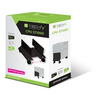 Techly CPUPC Halterung mit Rollen, Metall, schwarz