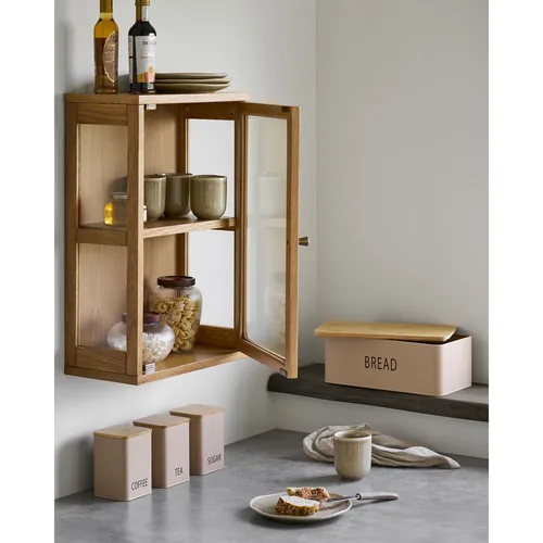 House Nordic Tula bread box Rectangular Beige Metal, Bamboo