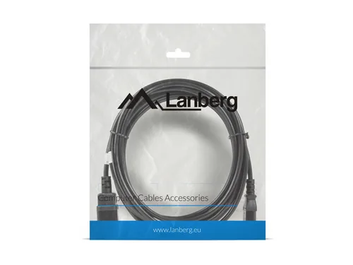 LANBERG Netzkabel-Verlängerung IEC 320 C13->C14 5,0m VDE sw