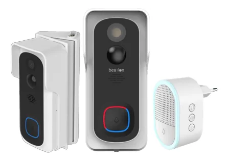 Bea-fon Visitor 2V Set, Schwarz, Weiß, Kabellos, 95 dB, IP54, 3 MP, 2304 x 1296 Pixel