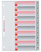 Kolma Register A5 LongLife  1-10, hoch - Einteilung: 1-10 - Überbreite: Nein - Material: PVC - Detailfarbe: Grau