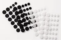 Folia Klettpunkte Selbstklebend, Ø 10 und 15 mm Weiss - Breite: 15 mm - Länge: 0 m - Produkttyp: Befestigungsglied - Ausstattung Kabelmanagement: Selbstklebend - Verpackungseinheit: 60 Stück - Material: Kunststoff