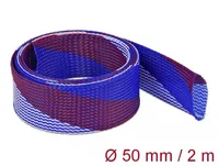 DELOCK Geflechtschlauch dehnbar 2 m x 50 mm blau-rot-weiß