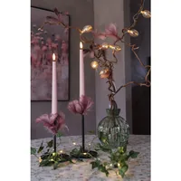 Star Trading LED-Stabkerzen Set Dinner Candy 2 pack, Warmweiss – Rosa - Betriebsart: Batteriebetrieb - Fernbedienung: Nein - Aussenanwendung: Nein - Höhe: 26 cm - Timerfunktion: Ja - Set: Ja