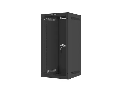 WALL-HUNG RACK CABINET 10 12U 280X310 BLACK GLASS DOOR LANBERG (FLAT PACK)