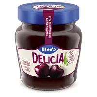 Hero Brotaufstrich Schwarze Kirschenkonfitüre 290 g - Produkttyp: Konfitüre - Nährwertangabe pro: 100 g - Energiegehalt (in kj): 836 KJ - Energiegehalt (in kcal): 197 Kcal - Fett: 0.3 g - Gesättigte Fettsäuren: 0.1 g