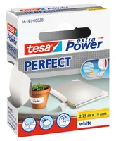 tesa Klebeband extra Power Perfect 19 mm x 2.75 m, Weiss - Detailfarbe: Weiss - Art: Gewebeband