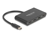 Delock USB-Hub 4 x USB 3.1 Typ-C - Stromversorgung: USB - Anzahl Ports: 4 - Detailfarbe: Schwarz - USB Standard: 3.1 Gen 2 (10 Gbps) - USB Anschluss 2 (Endgerät): USB C - USB Anschluss 1 (Quelle): USB C