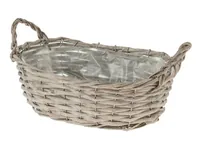 Opiflor Weidekorb Betty 26 x 17 x 9 cm - Aufhängevorrichtung: Nein - Detailfarbe: Grau - Detailmaterial: Holz - Grundmaterial: Holz
