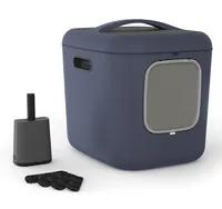 Rotho Katzentoilette Bea XL Navyblau - Stromversorgung: Keine - App kompatibel: Nein - Breite: 49.9 cm - Höhe: 57.6 cm - Tiefe: 61.4 cm - Detailfarbe: Dunkelblau - Schwarz