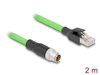 Delock M12 Kabel X-kodiert 8 Pin Stecker zu RJ45 Stecker PUR (TPU) 2 m