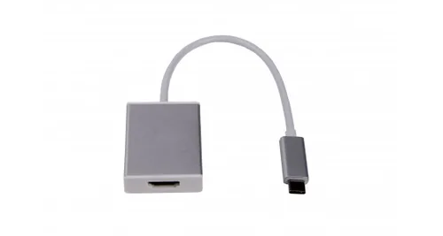 LMP Konverter USB-C - HDMI Silber - Kabeltyp: Konverter - Videoanschluss Seite A: USB Type-C - Videoanschluss Seite B: HDMI