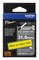 Schrumpfschlauchkassette Brother 31,0mm gelbschwarz HSE661E