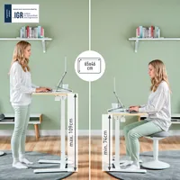 Leitz Stehtisch Ergo höhenverstellbar 65 cm x 46 cm - Tiefe: 46 cm - Breite: 65 cm - Material: Metall - Holz - Höhe: 74 cm - Gewicht: 11 kg - Belastbarkeit: 20 kg