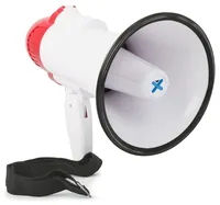 Vonyx Megaphon MEG020 - Nennleistung: 20 W - Prinzip: Aktiv - Einsatzgebiete: Schulen / Aulen - Sportstätte - Ausstattung: Volumenregler - Integrierter Sirenen-Sound - Aufnahme- und Wiedergabefunktion - Anwendungsbereich: Live / Bühne - Aerobic / Fitness 