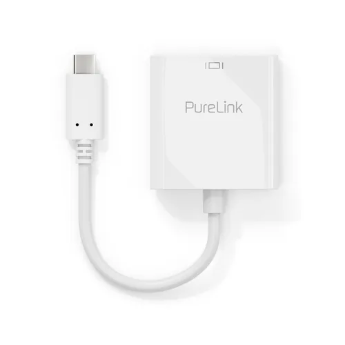 PureLink Adapter IS190 USB Type-C - DVI-I, Weiss - Kabeltyp: Adapter - Videoanschluss Seite A: USB Type-C - Videoanschluss Seite B: DVI-I