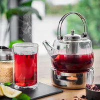 GEFU Teekanne Infusa 1 l, Silber/Transparent - Material: Glas - Edelstahl - Detailfarbe: Transparent - Silber - Filtertyp: Edelstahlfilter - Fassungsvermögen: 1 l - Kompatible Kochfelder: Teelichter - nicht für Kochfelder