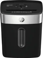 HP OneShred 8CC Schwarz P-4, 8 Seiten - Vernichtbare Aktentypen: Büroklammern - Heftklammern - Kreditkarten - Papier - Schnittart: Partikelschnitt - Sicherheitsstufe: 4 - Schnittausgabe: 5 x 18 mm - Blattkapazität: 8 Seiten - Zufuhrautomatik: Keine Angabe